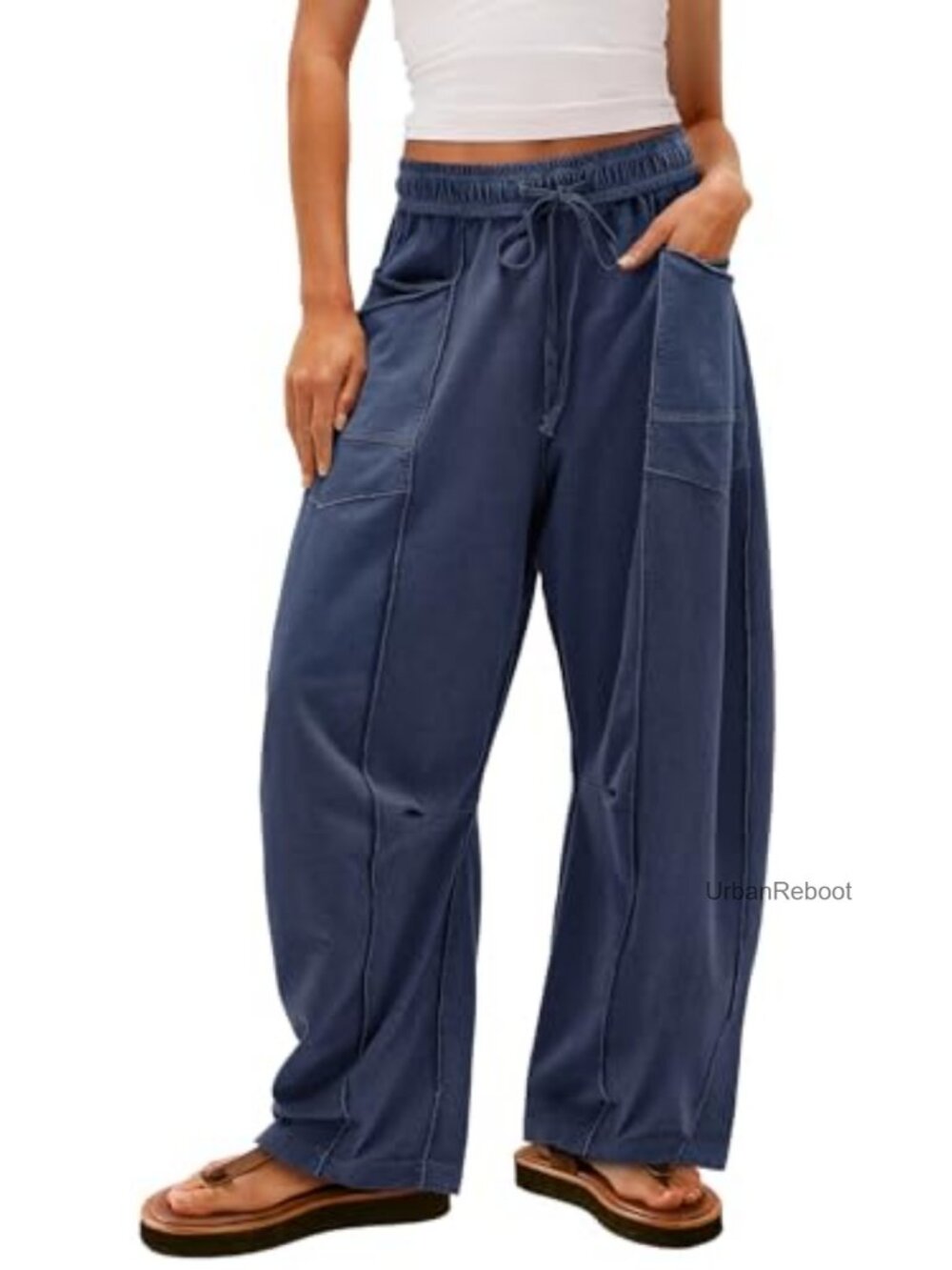 Women's Baggy Wide Leg Palazzo Pants with Pockets